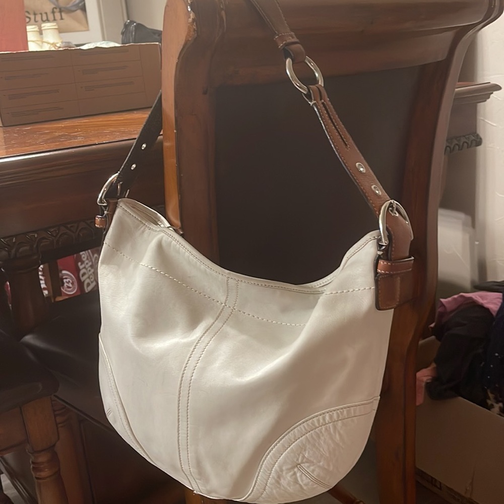 White Leather Coach Purse